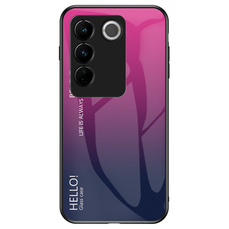 For vivo S16 S16 Pro Gradient Color Fall-proof Tempered Glass Back Shell Hard PC Soft TPU Hybrid Phone Case For vivo S16 S16 Pro Gradient Color Fall-proof Tempered Glass Back Shell Hard PC Soft TPU Hybrid Phone Case